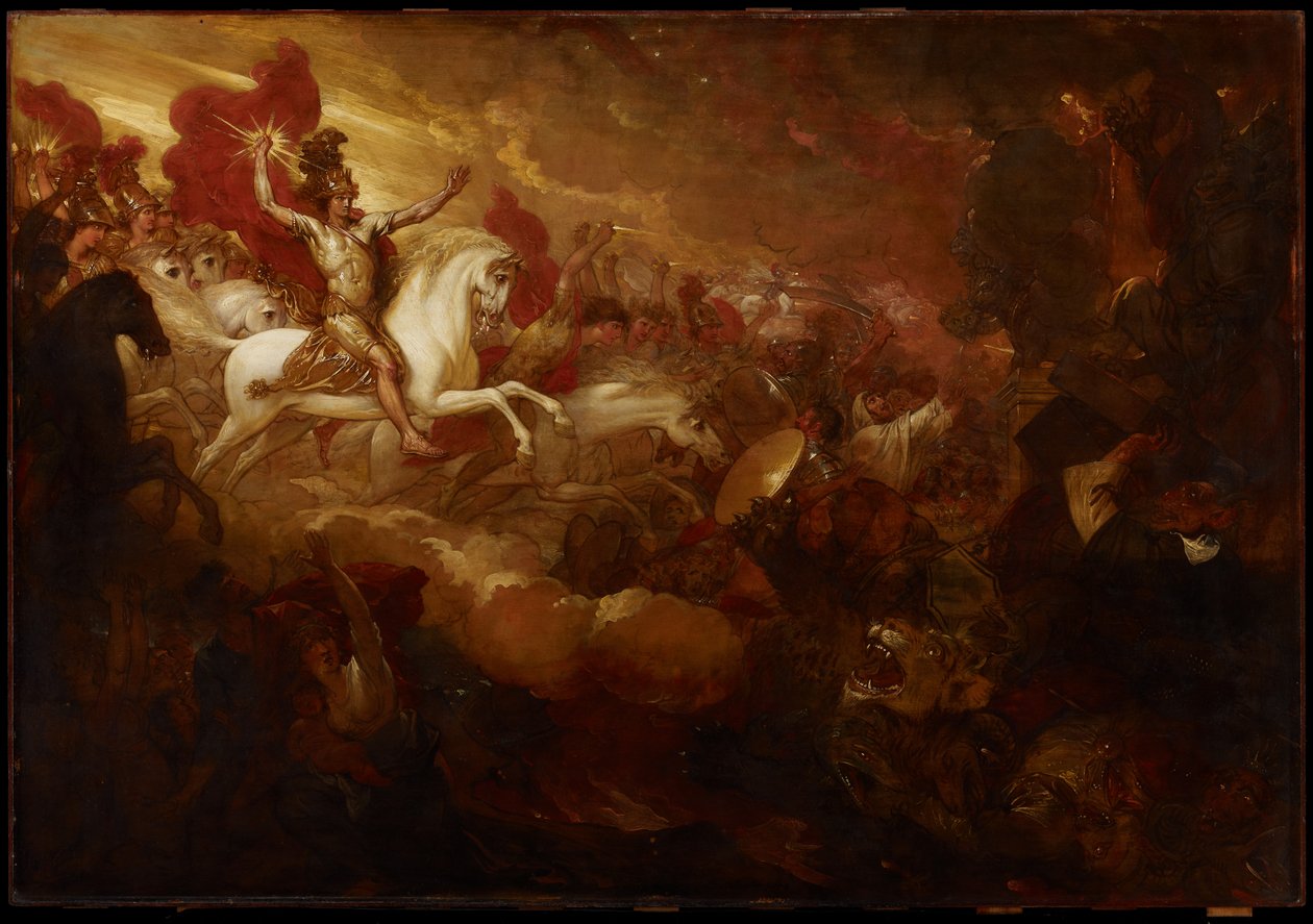 A fenevad és a hamis próféta elpusztítása, 1804 alkotó: Benjamin West