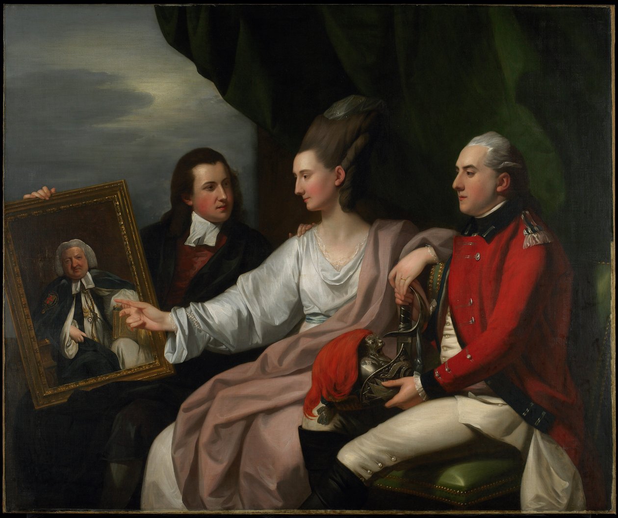 A Drummond család portrécsoportja, Peter Auriol Drummond, Mary Bridget Milnes Drummond) és George William Drummond, 1776 alkotó: Benjamin West