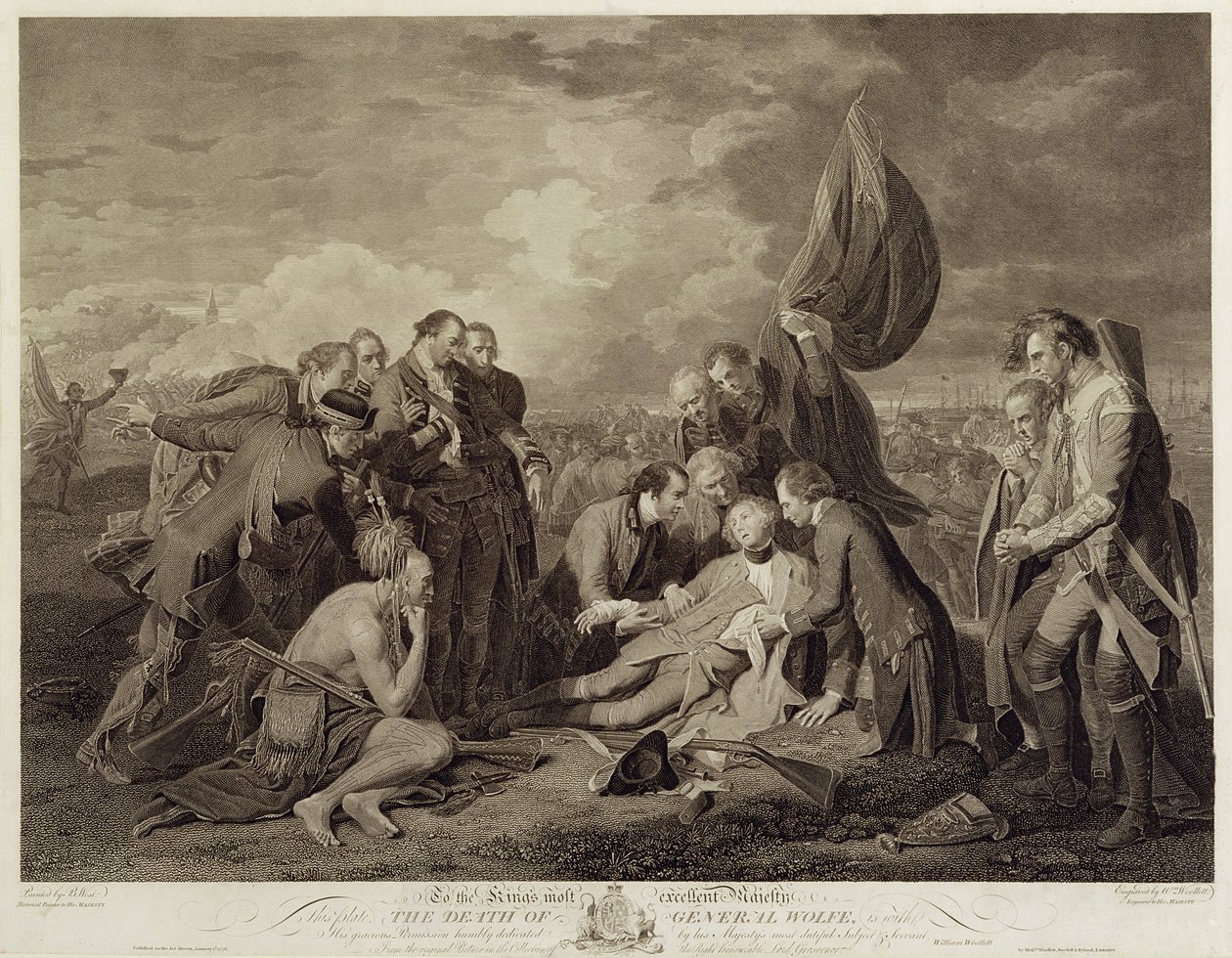 Wolfe tábornok halála (1727-59), vésette William Woollett (1735-85) 1776 körül alkotó: Benjamin West