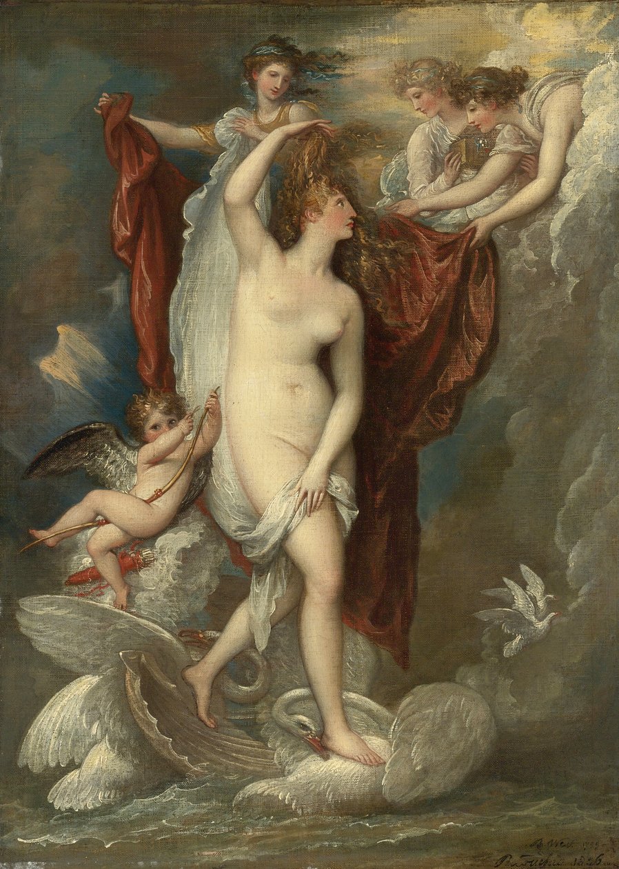 Vénusz születésekor a három kegyelemtől öltözve alkotó: Benjamin West