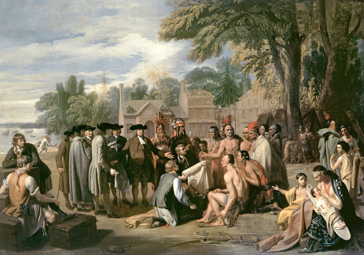 William Penn szerződése az indiánokkal 1683 novemberében, 1771-72-ben alkotó: Benjamin West