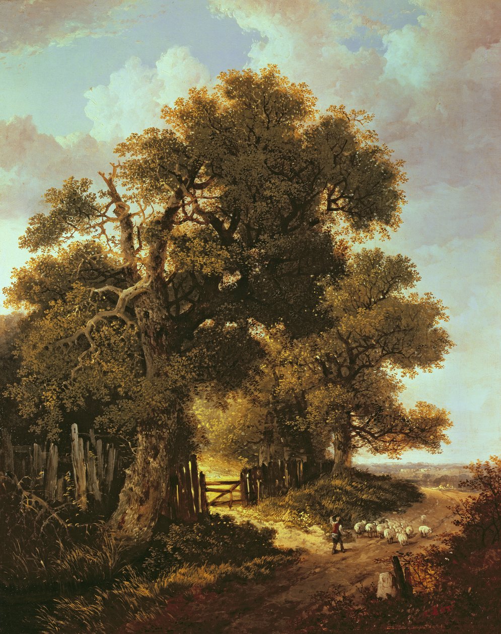 Táj fiatal pásztorfiúval alkotó: Benjamin Williams Leader