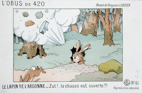"A fenébe!...A hajsza elkezdődött!!!" (színes litográfia) alkotó: Benjamin (after) Rabier