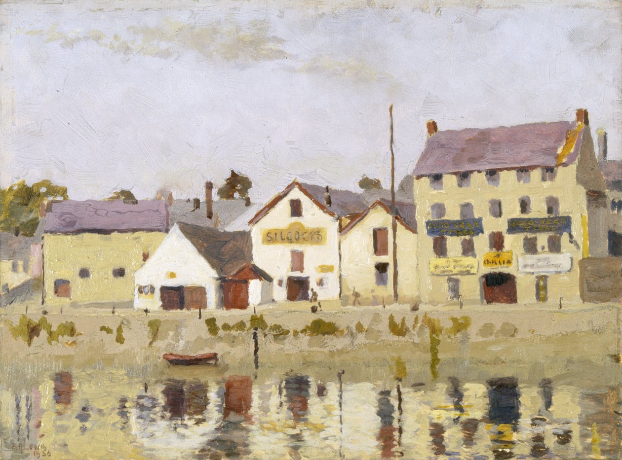 Carmarthen Quay (olaj, tábla) alkotó: Benjamin Archibald Lewis