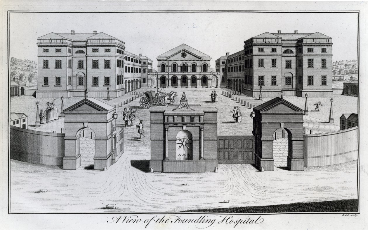 A Foundling Hospital látképe, 1756 alkotó: Benjamin Cole
