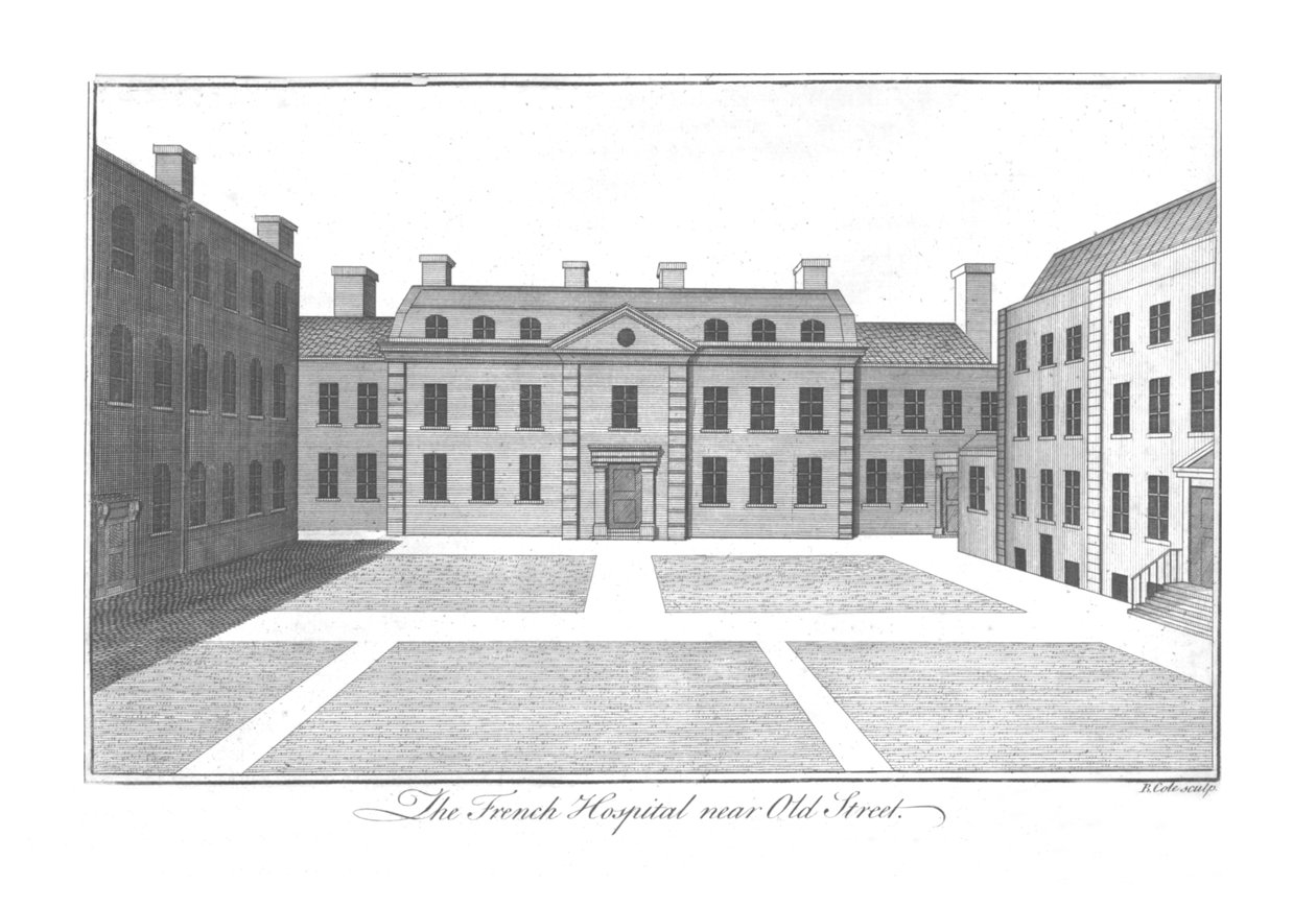 A francia kórház az Old Street közelében, c1756 alkotó: Benjamin Cole