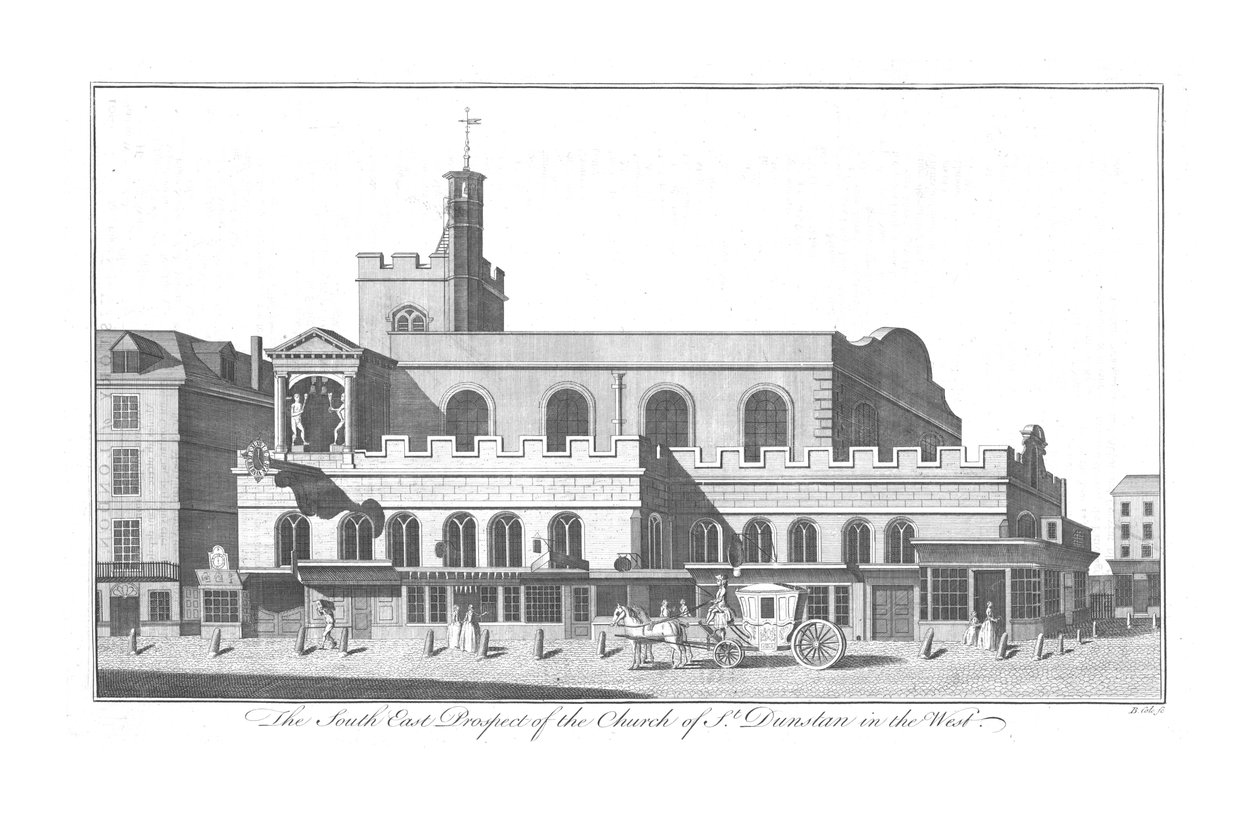 St. Dunstan délkeleti kilátása nyugaton, c1756. alkotó: Benjamin Cole