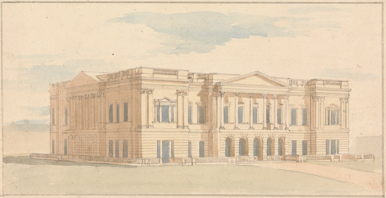 York House, London: Perspektivikus nézet a nyugati frontról alkotó: Benjamin Dean Wyatt