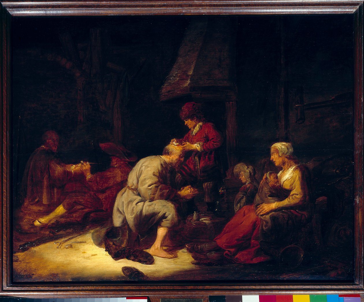 A műtét során egy nagyítós sebész fejét operálja meg az egyik páciensét. Benjamin Gerritsz Cuyp festménye alkotó: Benjamin Gerritsz. Cuyp