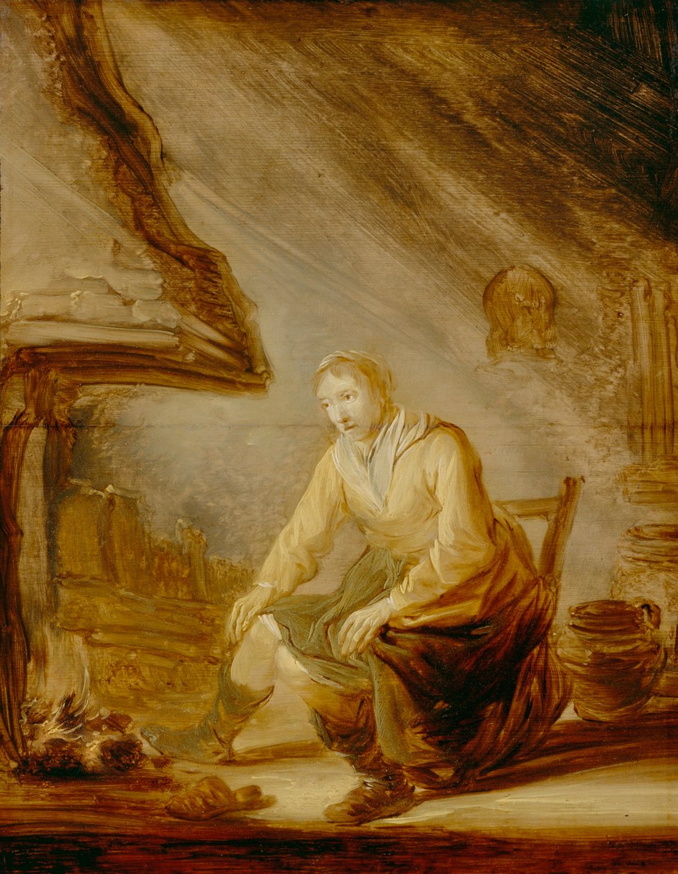 Nő a tűz előtt alkotó: Benjamin Gerritsz Cuyp