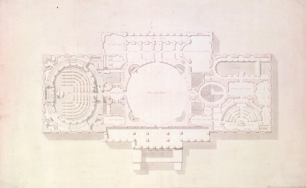 A Capitolium fő történetének terve, Egyesült Államok, 1806 alkotó: Benjamin Henry Latrobe