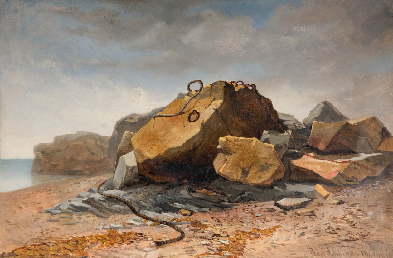 Beach Scene, Marazion, Cornwall, 1860. alkotó: Benjamin Johnson