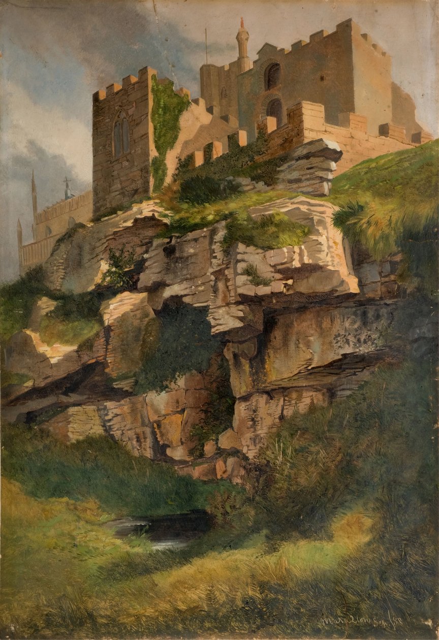 Cliffs At Marazion, Cornwall, 1858. alkotó: Benjamin Johnson
