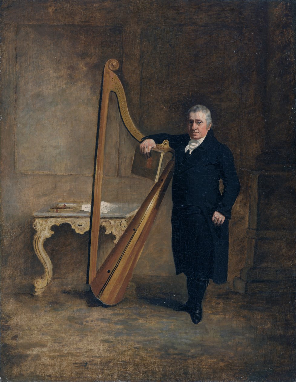 Griffith Owen Corbet családjának hárfása, 1812 körül (olaj, vászon) alkotó: Benjamin Marshall