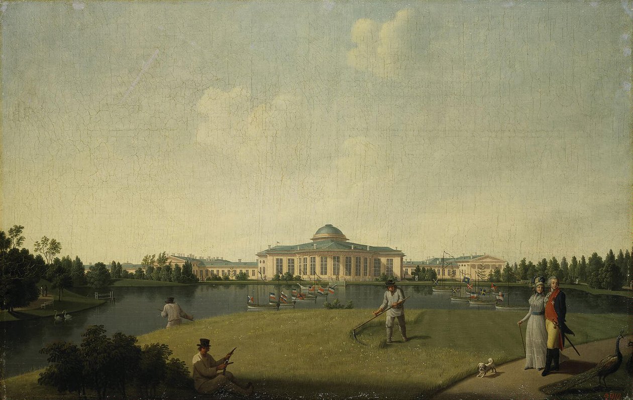 Kilátás a Tauride-palotára a kertből, 1797 előtt alkotó: Benjamin Paterssen