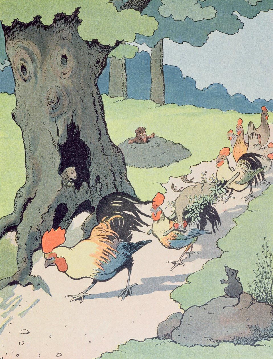Illusztráció a „Le Roman de Renard”-hoz, 1900 körül (színes litó) alkotó: Benjamin Rabier