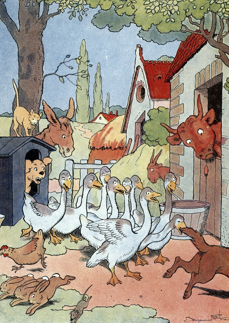A toulouse-i Capitoliumban lévő libák riasztanak egy gall támadás ellen alkotó: Benjamin Rabier