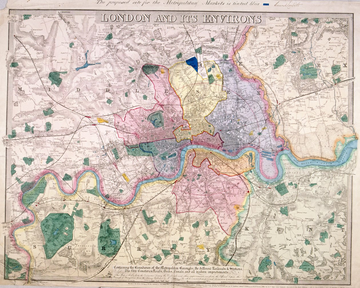 London általános térképe, 1847 alkotó: Benjamin Rees Davies