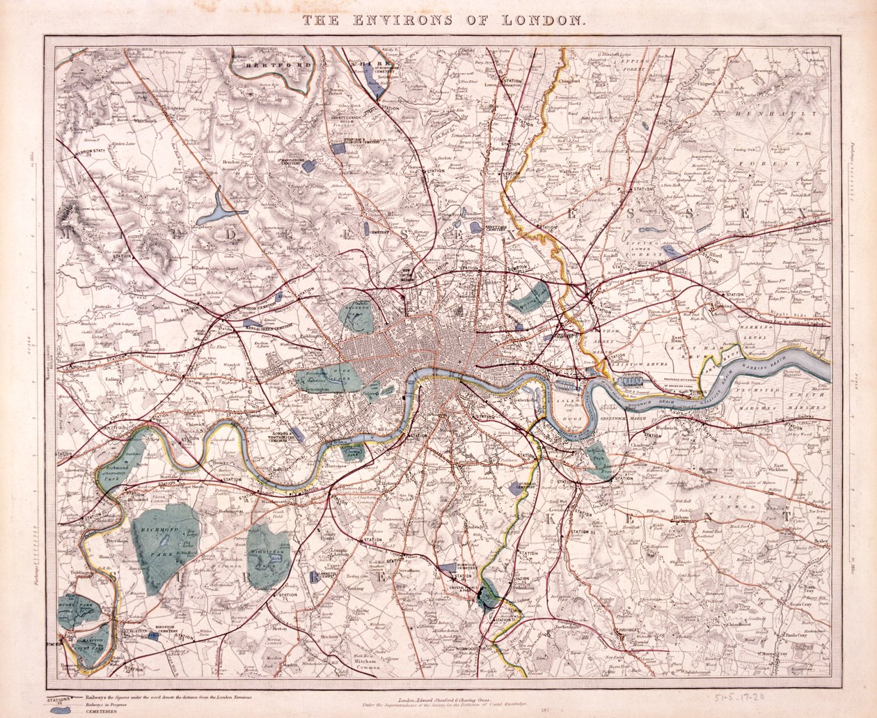 London térkép, 1860 alkotó: Benjamin Rees Davies