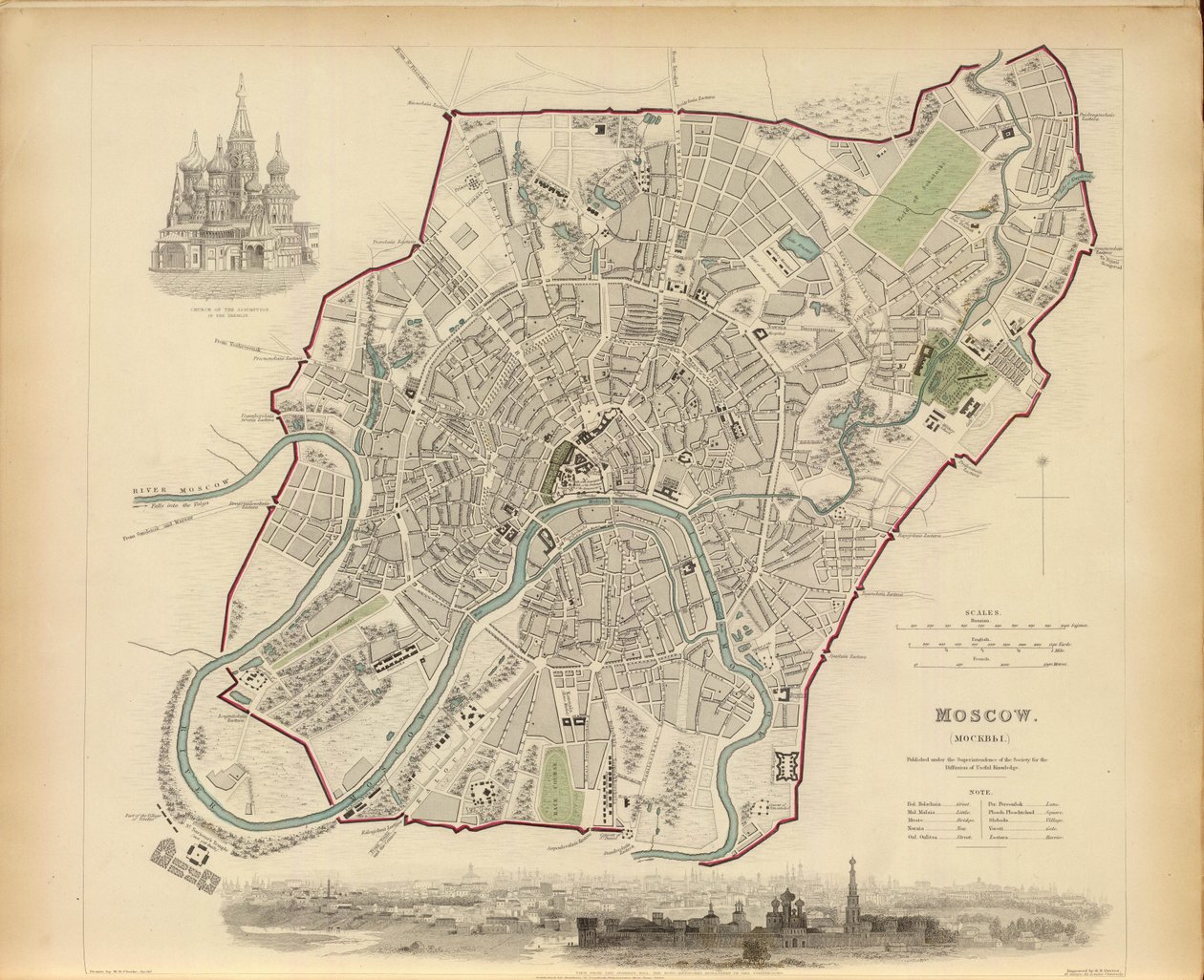Moszkva terve, 1836. alkotó: Benjamin Rees Davies