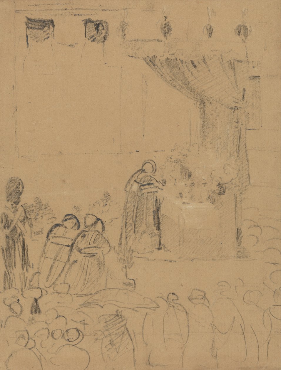 Vallási szertartásjelenet tanulmányozása alkotó: Benjamin Robert Haydon