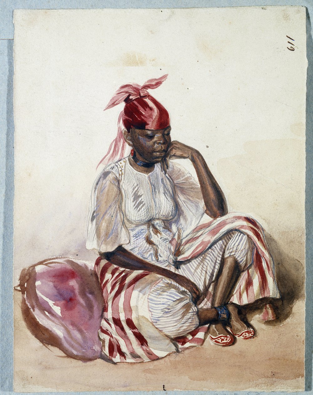 Negresse en costume (akvarell) alkotó: Benjamin Roubaud