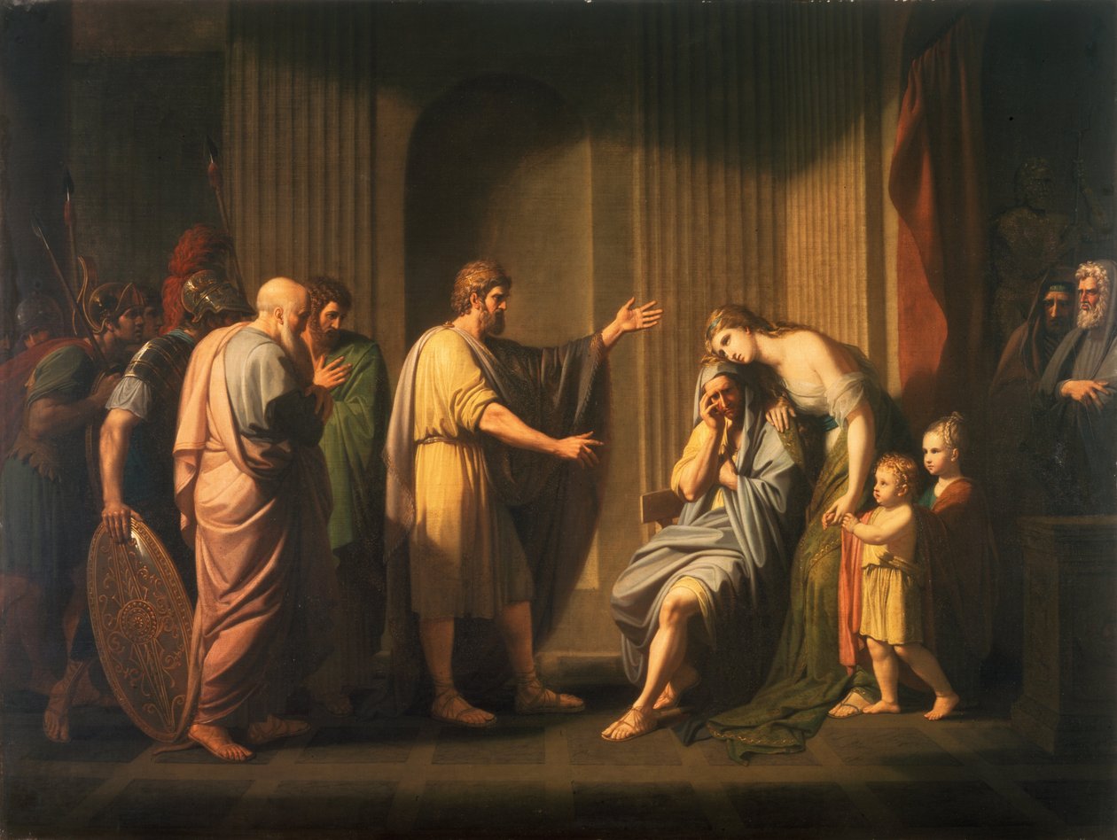 Kleombrotosz száműzetésre ítélése II. Leónidasz, Spárta királya által alkotó: Benjamin West
