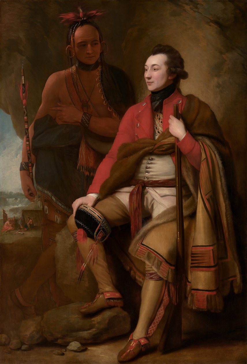 Guy Johnson ezredes és Karonghyontye (David Hill százados) alkotó: Benjamin West