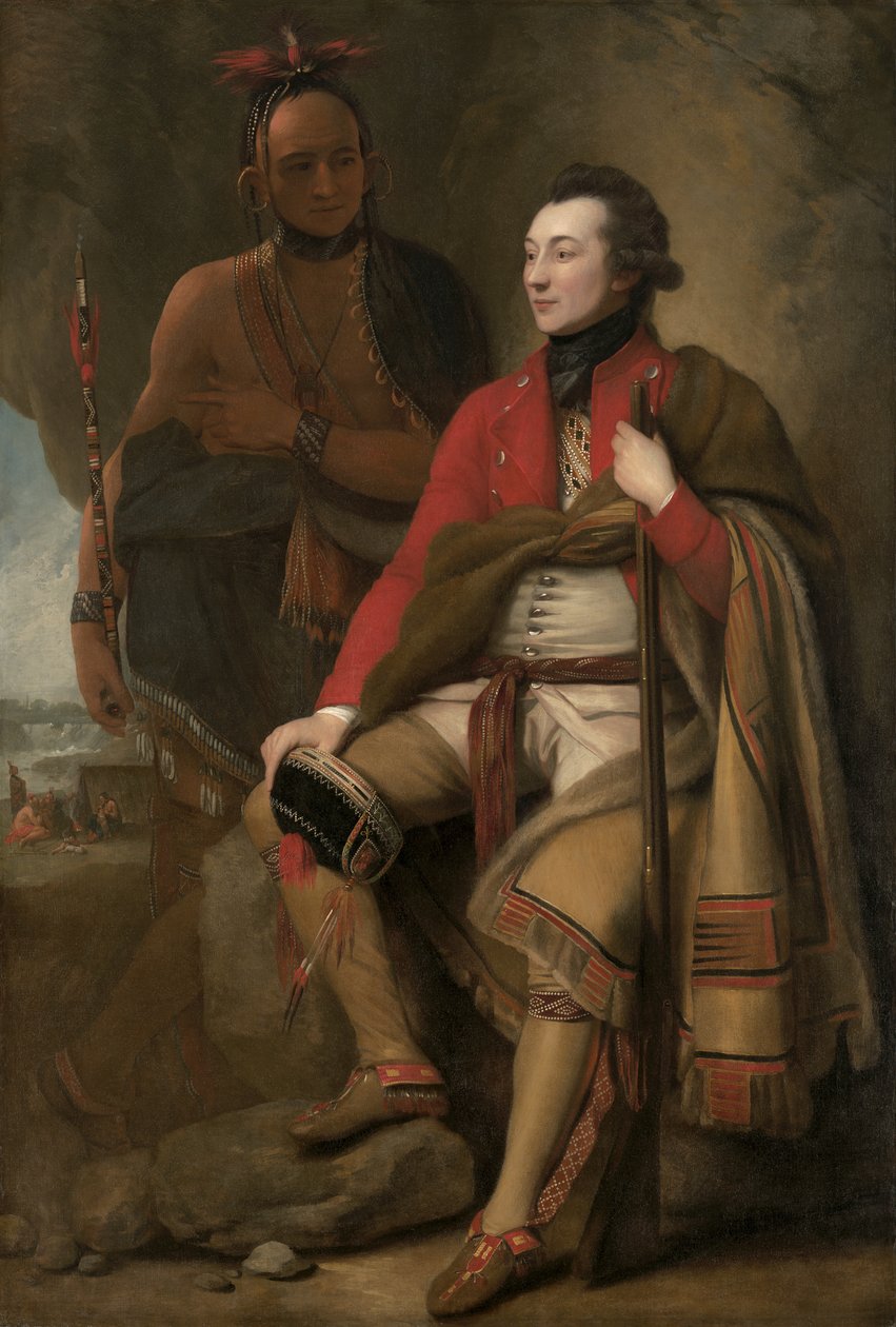 Guy Johnson ezredes és Karonghyontye (David Hill kapitány) alkotó: Benjamin West