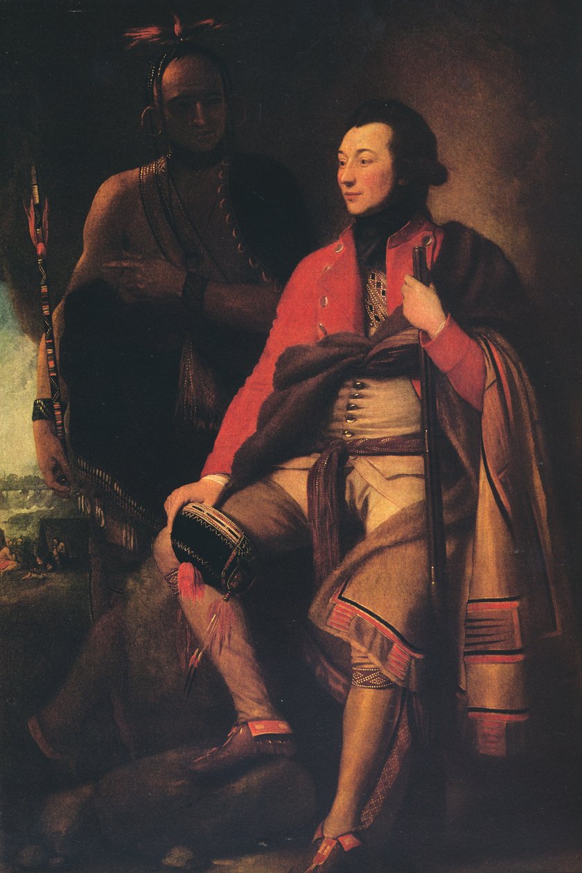 Guy Johnson ezredes és a Karonghyontye kapitánya, David Hill, 1776 alkotó: Benjamin West