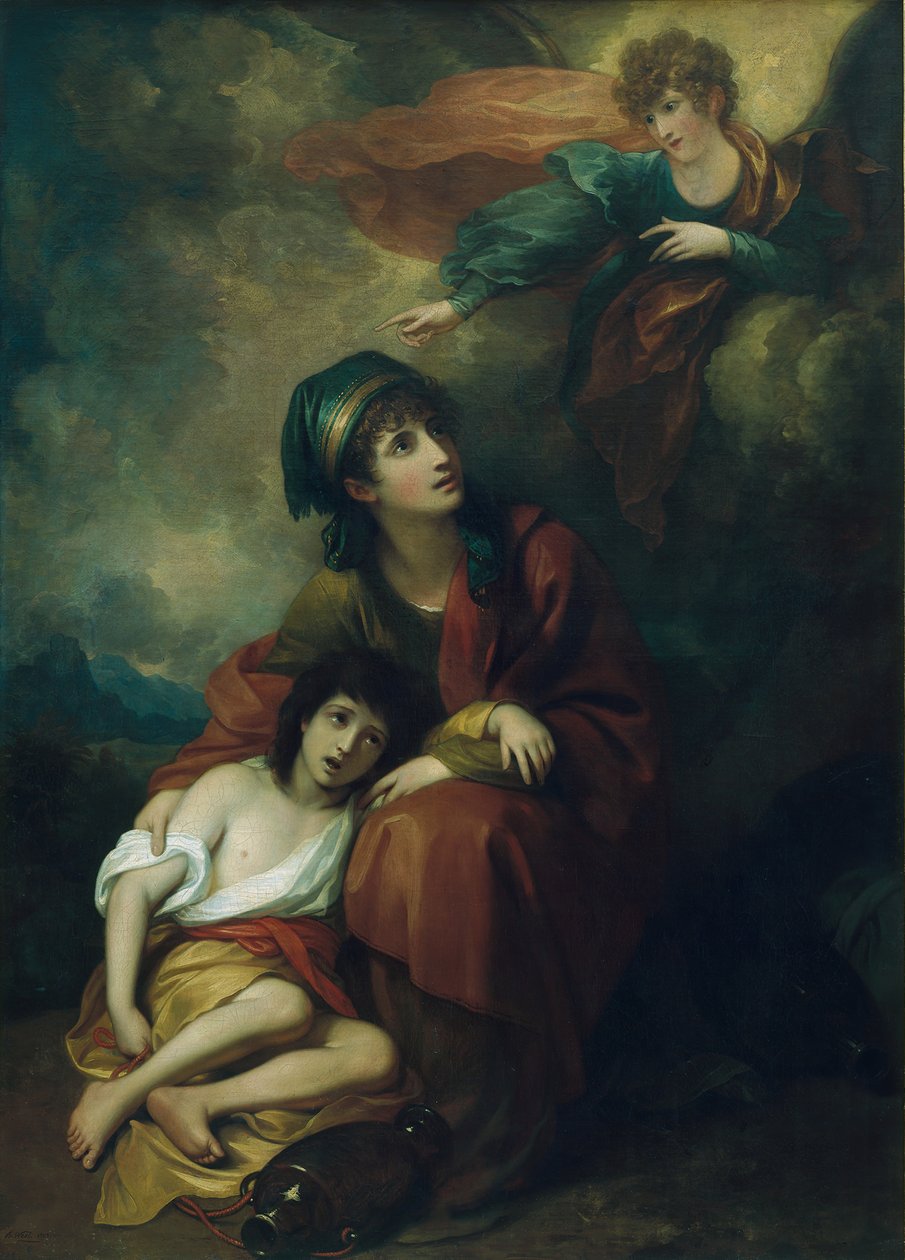 Hágár és Ismael, 1776, átdolgozva 1803. alkotó: Benjamin West