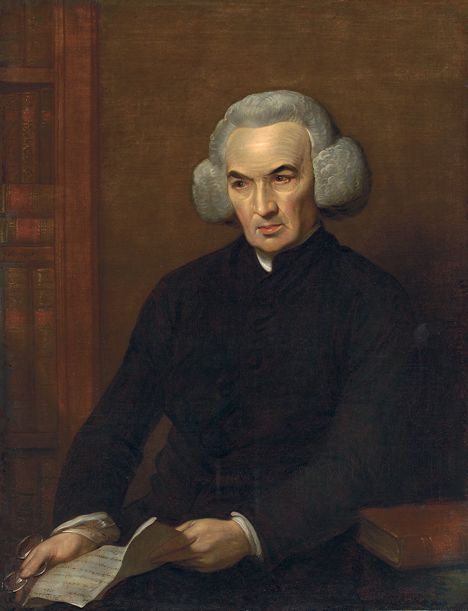 Dr. Richard Price portréja, kezében Benjamin Franklin levele alkotó: Benjamin West