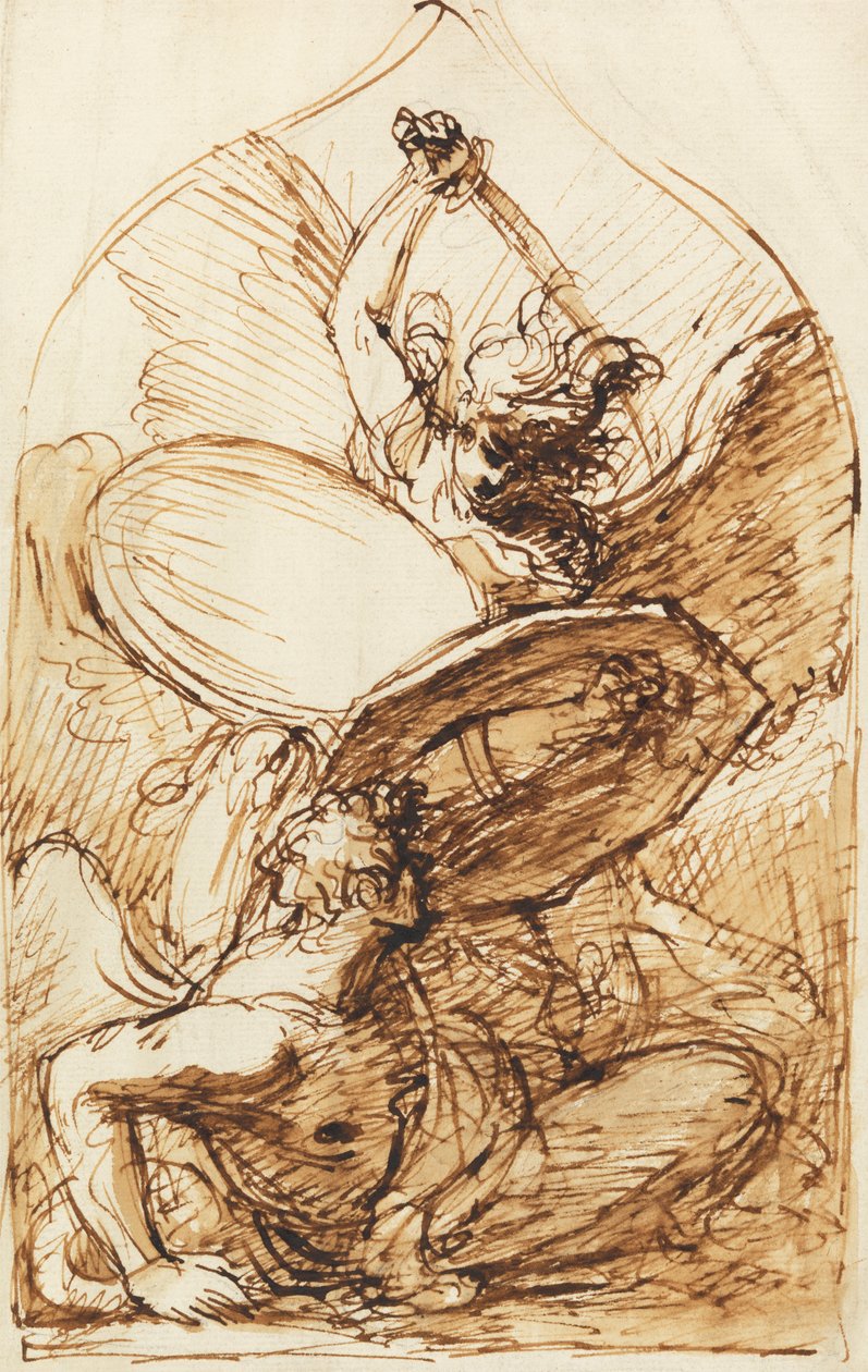 Szent Mihály és Lucifer alkotó: Benjamin West