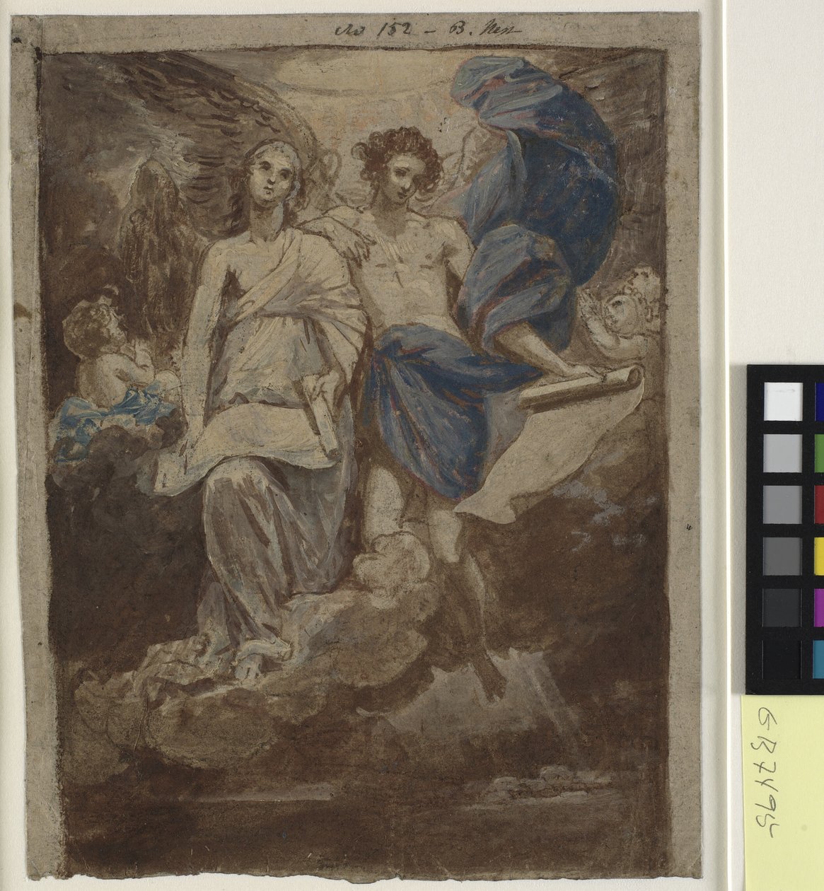 Tanulmány a Pásztoroknak megjelenő angyalok festményéhez, 1774 alkotó: Benjamin West