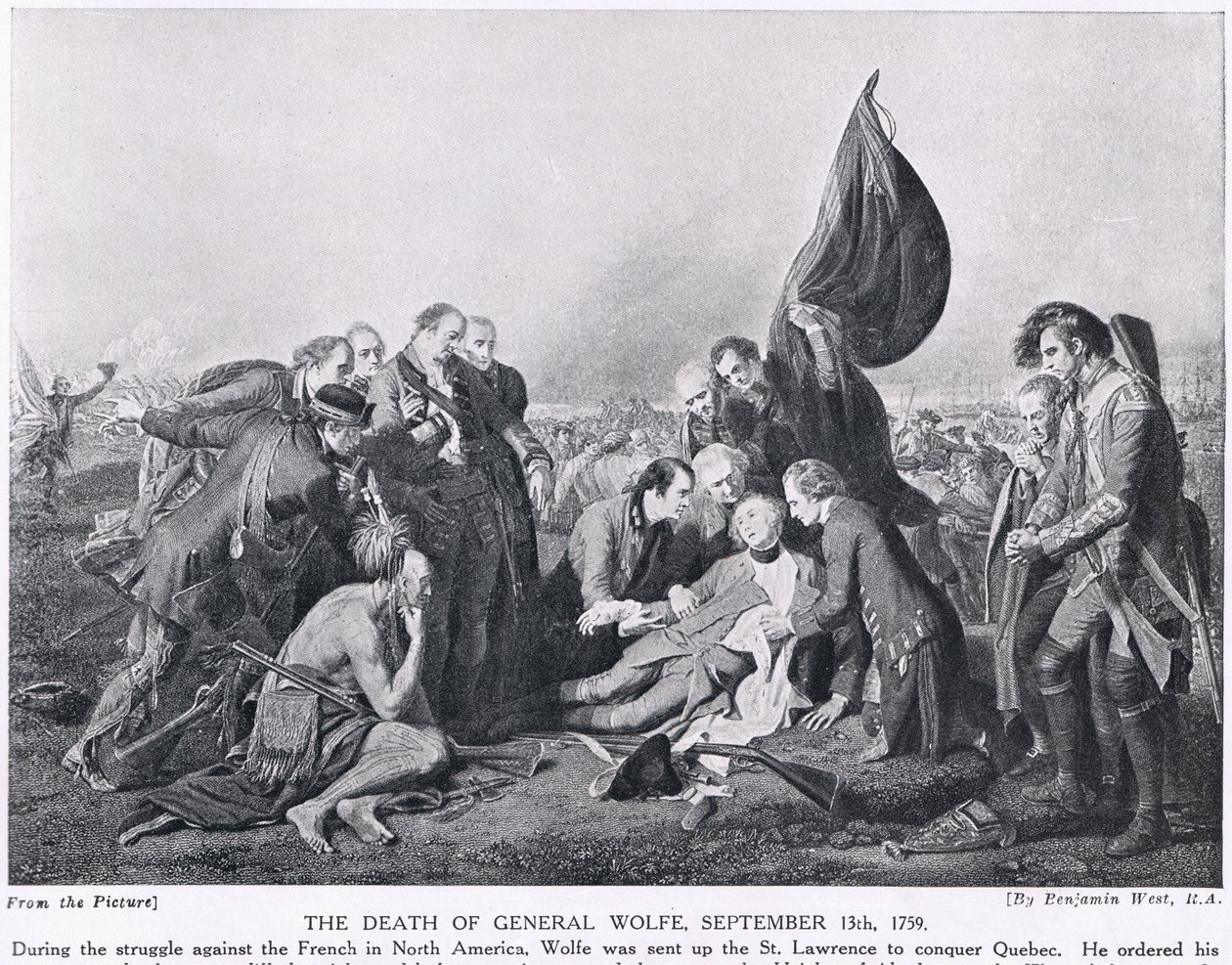 Wolfe tábornok halála, 1759. szeptember 13., illusztráció a 