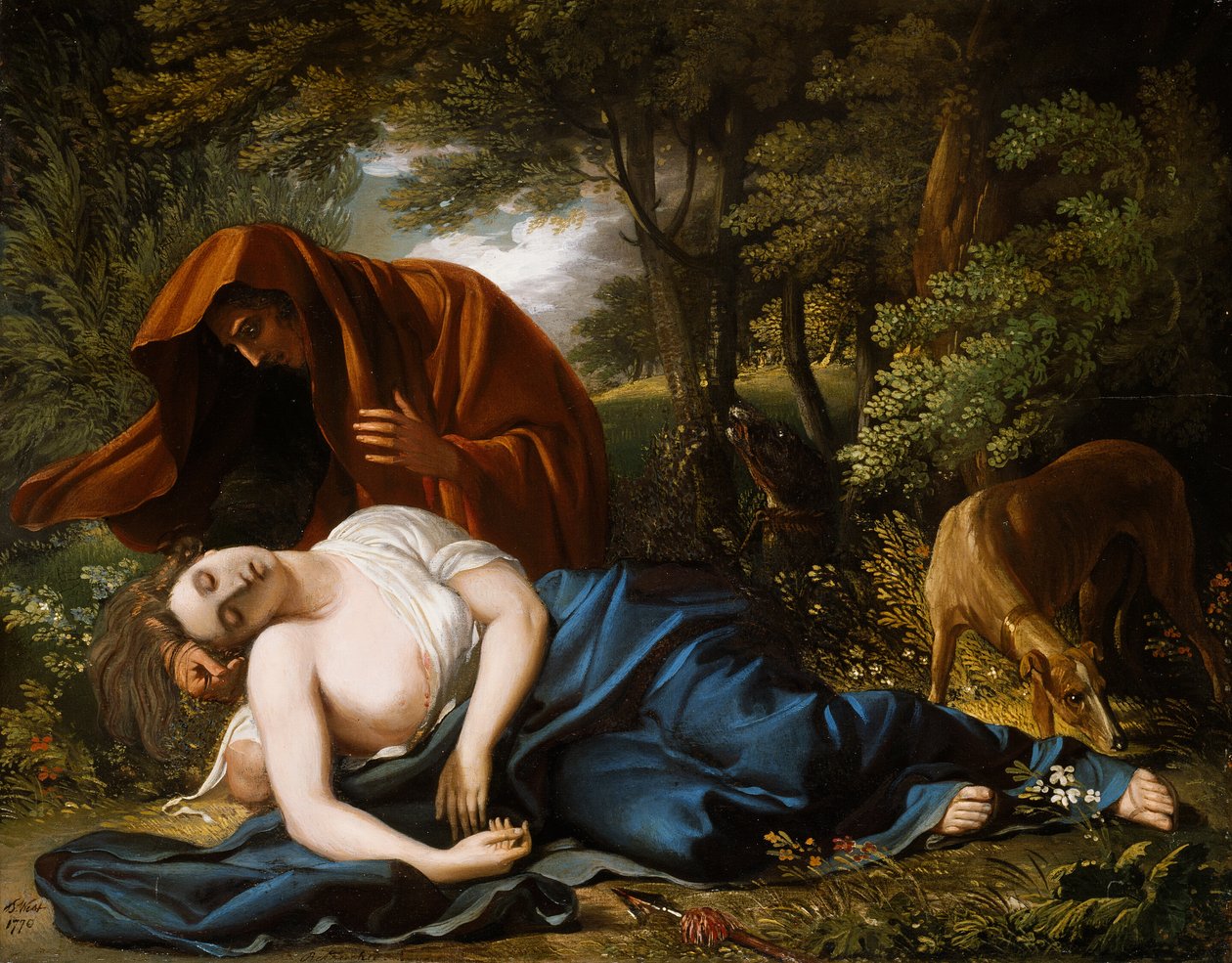 A Procris halála alkotó: Benjamin West