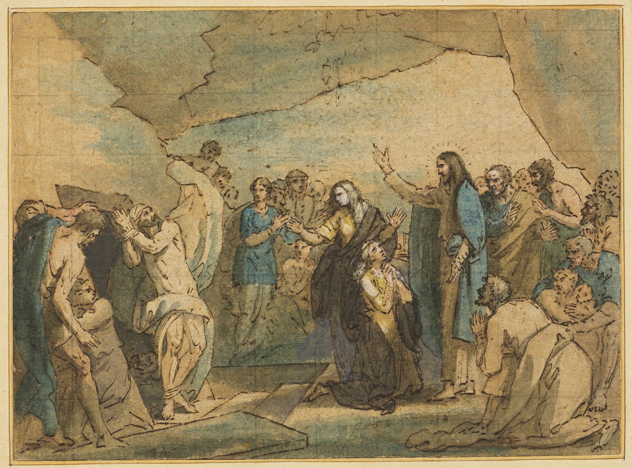 Lázár feltámasztása alkotó: Benjamin West