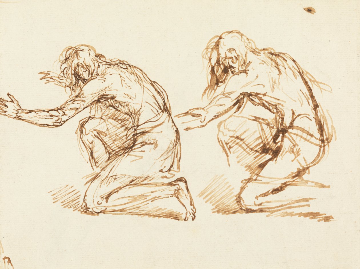 Két térdelő figura alkotó: Benjamin West