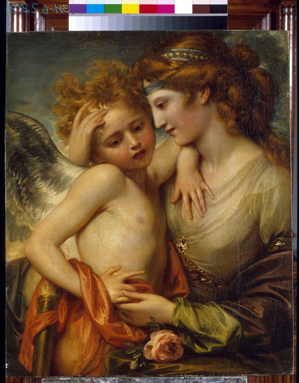 A vigasztaló Ámort vigasztaló Vénusz megcsíp egy méh. (Méhcsípés Ámort vigasztaló Vénusz). Benjamin West (1738-1820) festménye, olaj, vászon alkotó: Benjamin West
