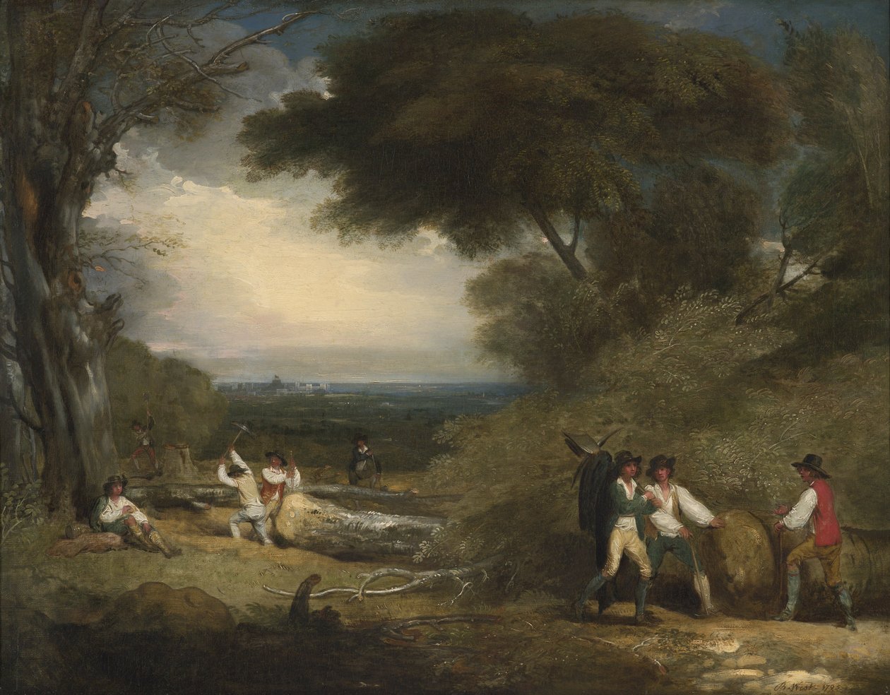 Favágók a Windsor Parkban (olaj, vászon) alkotó: Benjamin West