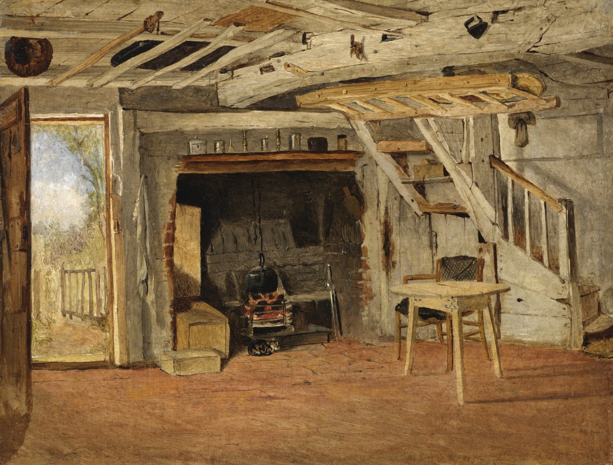 Tanulmány egy házbelsőről, 1869 körül alkotó: Benjamin Williams Leader