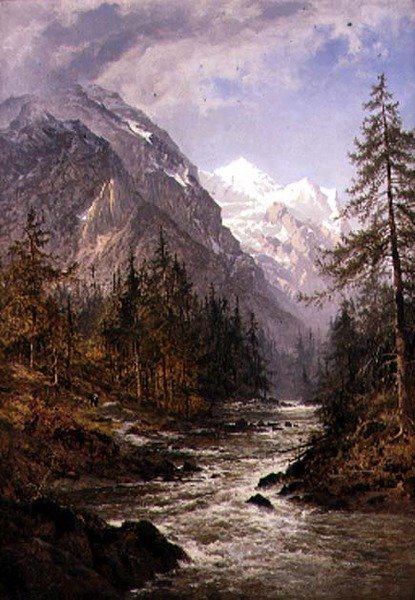 A Rosenlaui Sheum (olaj, vászon) alkotó: Benjamin Williams Leader