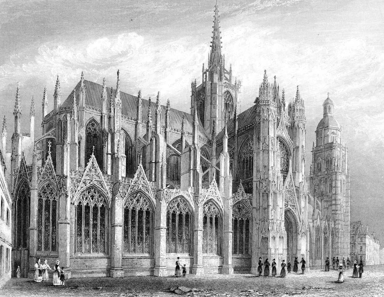 Evreux-i székesegyház, Evreux, Franciaország, 1836. alkotó: Benjamin Winkles