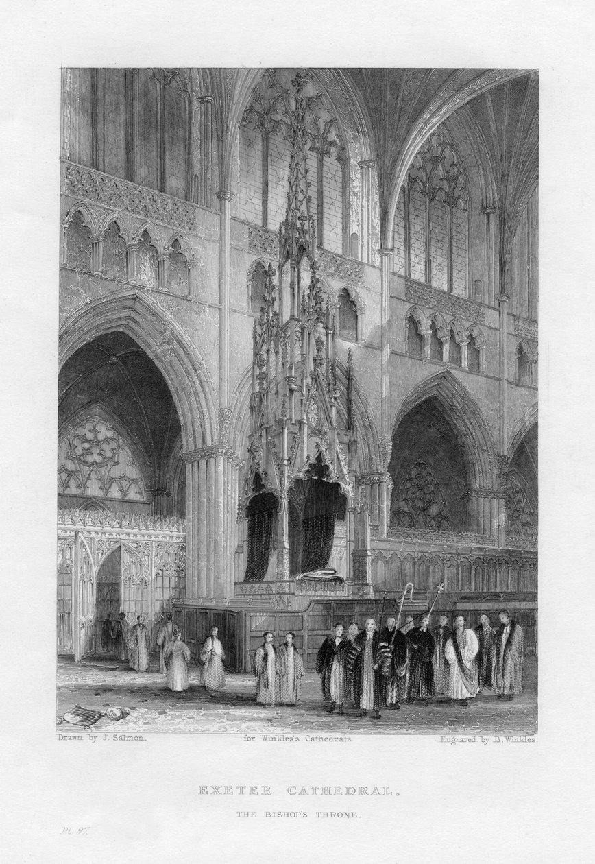 The Bishops Throne, Exeter Cathedral, Devon, 1836-c1842. alkotó: Benjamin Winkles