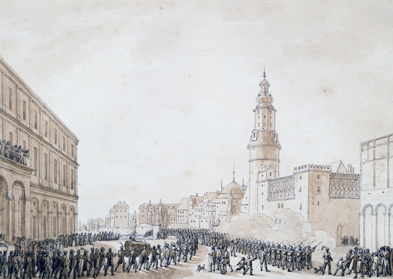 Francia tiszt temetése Weimarban, 1806. október (rajz) alkotó: Benjamin Zix