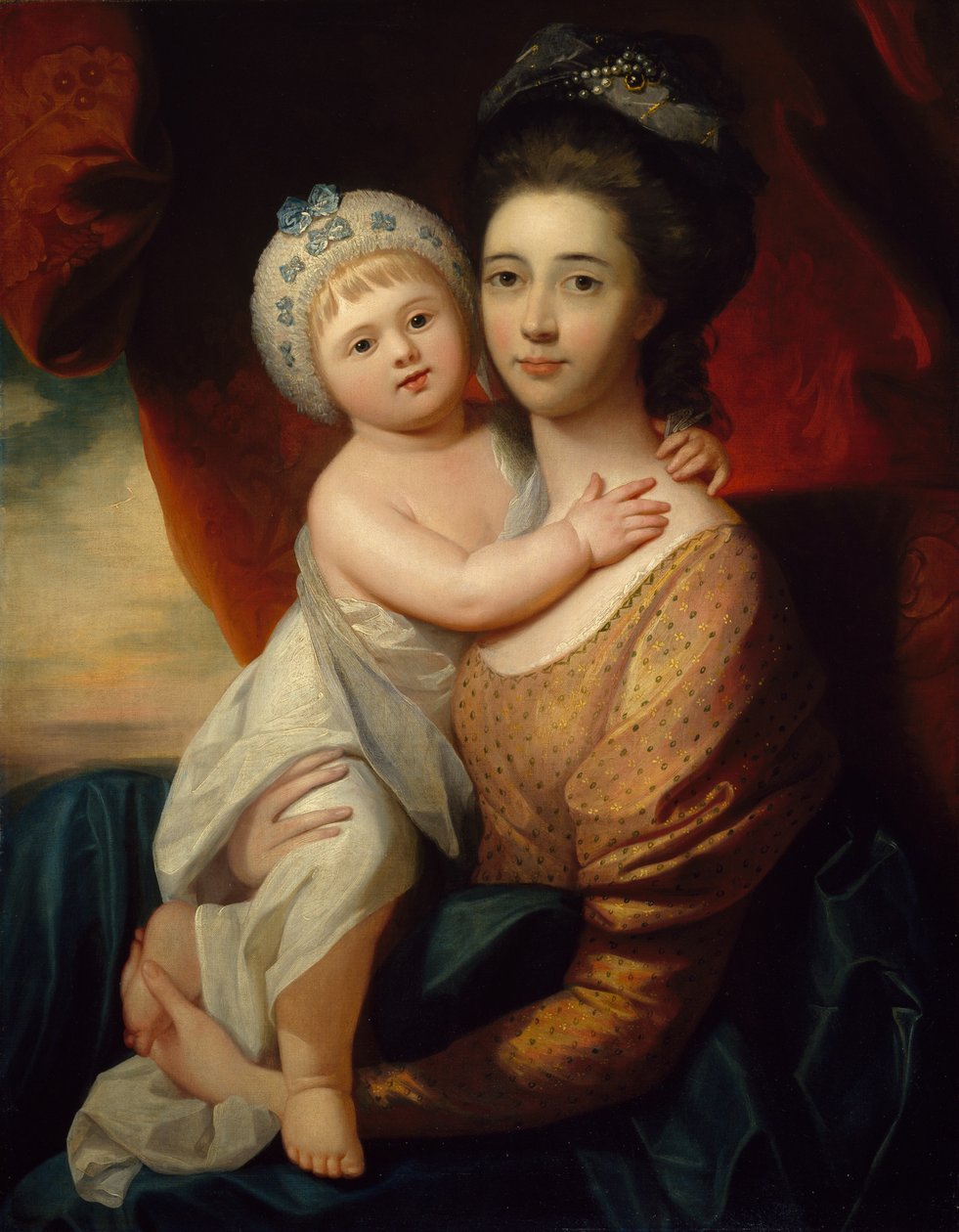 Lady Sondes kisfiával, 1793-94 körül alkotó: Benjamin school of West