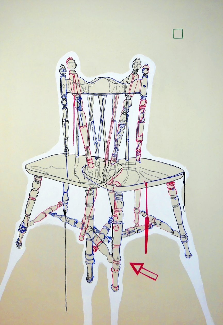 Chaise manifeste, 2023 (olaj és akril vegyes vászonra) alkotó: Benoit Erwann Boucherot