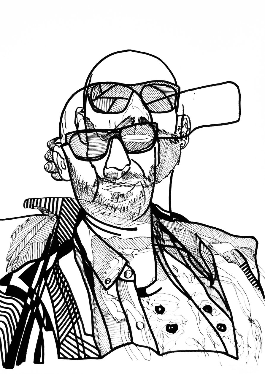 Double Jon 1, 2019 (tinta, papír) alkotó: Benoit Erwann Boucherot