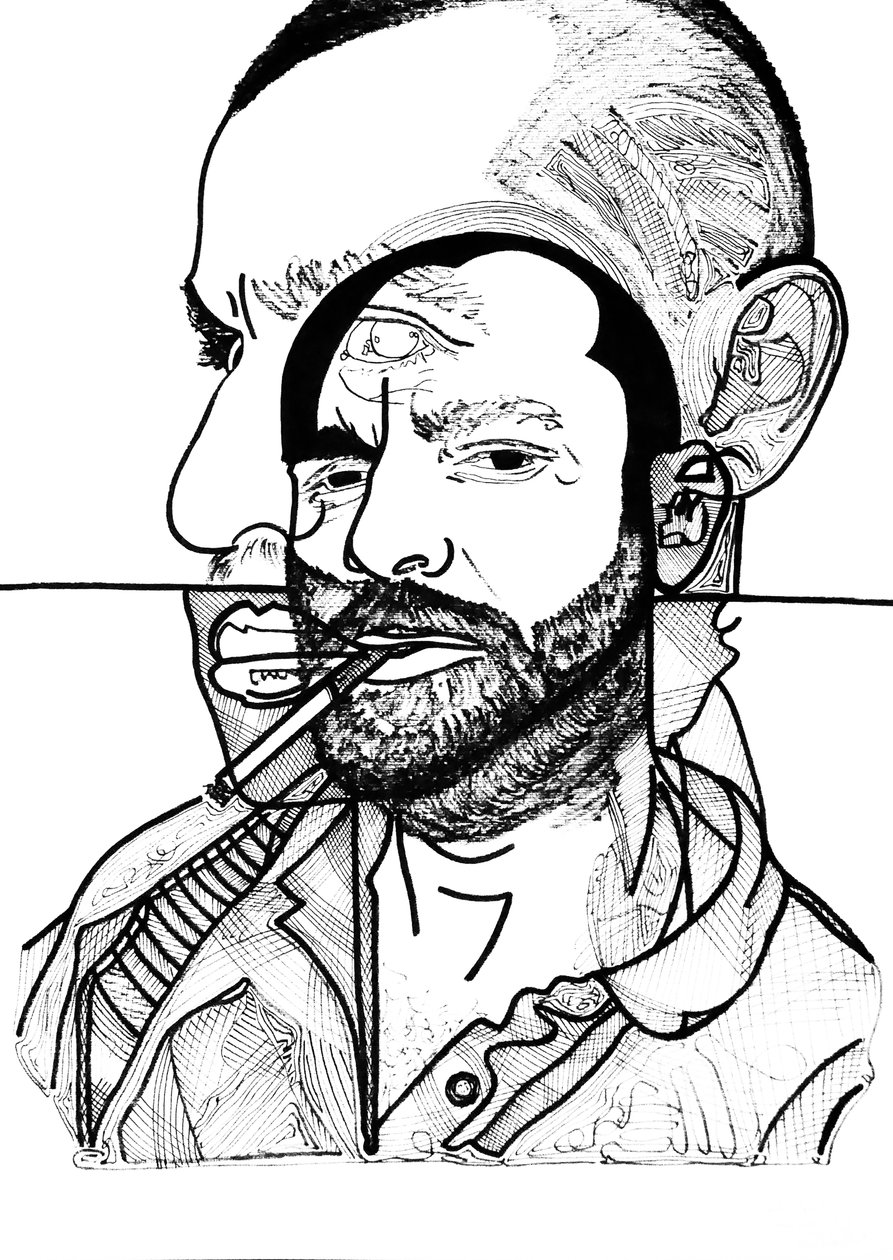Double Jon, 2019 (tinta, papír) alkotó: Benoit Erwann Boucherot