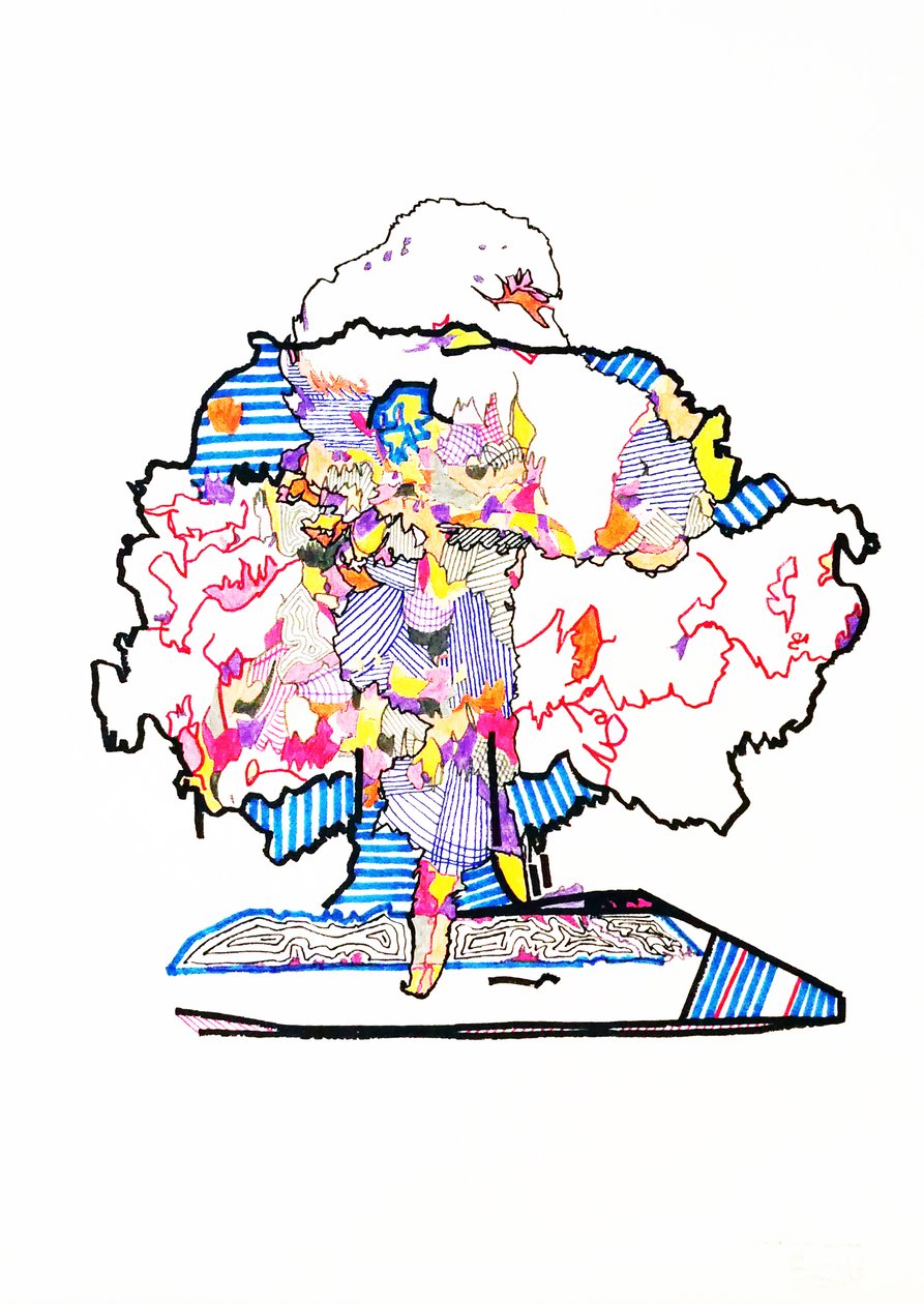Double essai atomic, 2019 (tinta, papír) alkotó: Benoit Erwann Boucherot